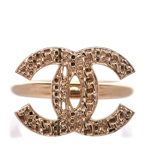 chanel logo ring gold|chanel rings real.